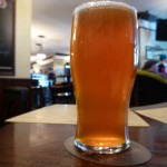A pint of Fat Tug IPA by Driftwood Brewery.